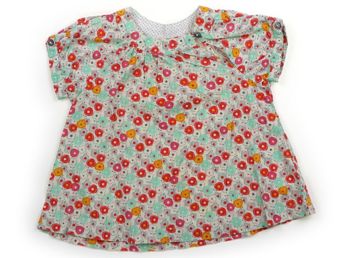 プチバトー PETIT BATEAU シャツ・ブラウス 90 女の子 ベージュ・花柄 子供服 ベビー服 キッズ アウトレット ユーズド 【中古】キッズ・ベビー・マタニティ