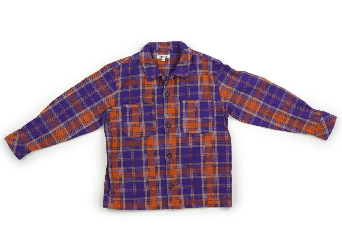 ビーミングバイビームス B:MING by BEAMS シャツ・ブラウス 120 男の子 紫オレンジチェック 子供服 ベビー服 キッズ アウトレット ユーズド 【中古】キッズ・ベビー・マタニティ