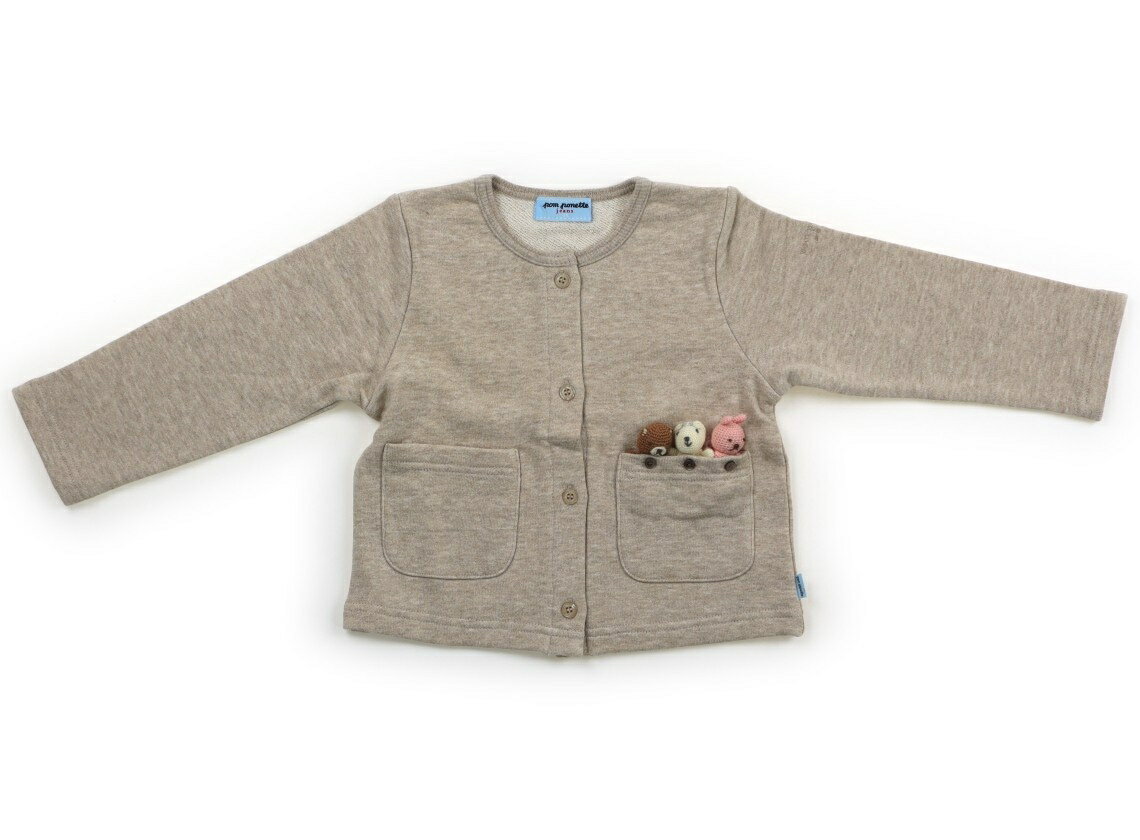 ポンポネット pom ponette カーディガン 95 女の子 ベージュ、動物 子供服 ベビー服 キッズ アウトレット ユーズド 【中古】キッズ・ベビー・マタニティ