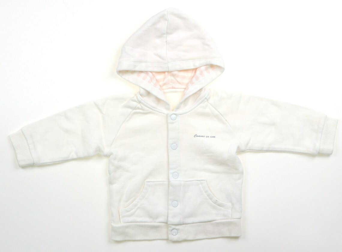 コムサイズム COMME CA ISM パーカー 80 女の子 白、パステルピンク、ボーダー 子供服 ベビー服 キッズ..
