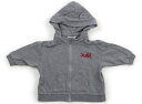 Xガール X-Girl パーカー 90 女の子 グレー・英字・ネコのひげ 子供服 ベビー服 キッズ アウトレット ユーズド 【中古】キッズ・ベビー・マタニティ