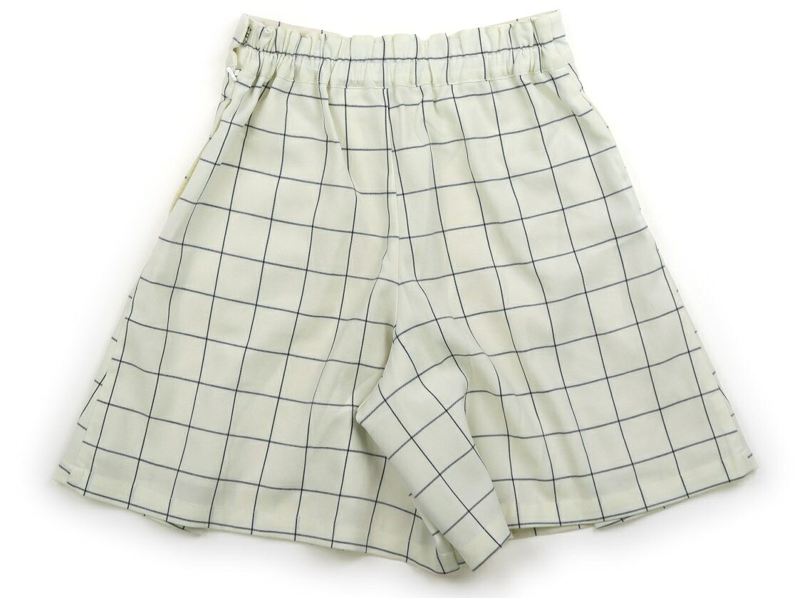 ポンポネット pom ponette キュロット 150 女の子 オフホワイト・ブラック格子柄 ...