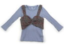 アプレレクール apres les cours Tシャツ・カットソー 120 女の子 ライトブルー・グレーグレンチェック 子供服 ベビー服 キッズ アウトレット ユーズド 【中古】キッズ・ベビー・マタニティ