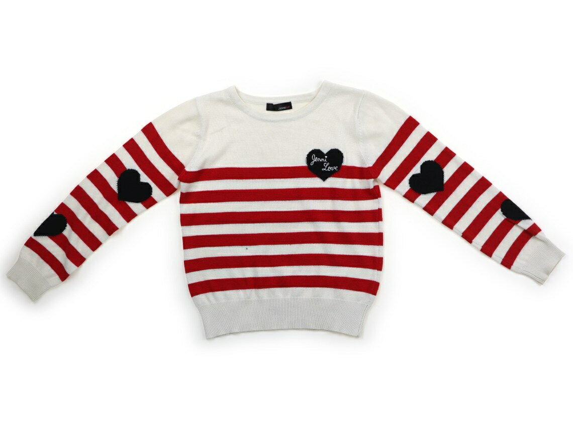 ジェニィ JENNI ニット・セーター 140 女の子 赤、白 子供服 ベビー服 キッズ アウトレット ユーズド ..