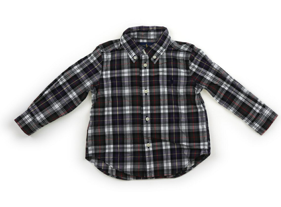 ラルフローレン Ralph Lauren シャツ・ブラウス 90 男の子 パープル・スミクロ・チェック 子供服 ベビー服 キッズ アウトレット ユーズド 【中古】キッズ・ベビー・マタニティ