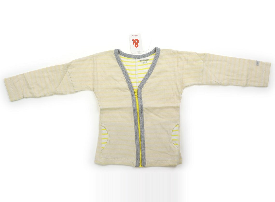 インプス アンド エルフス imps&elfs カーディガン 90 男の子 クリーム・ボーダー・グレー 子供服 ベビ..