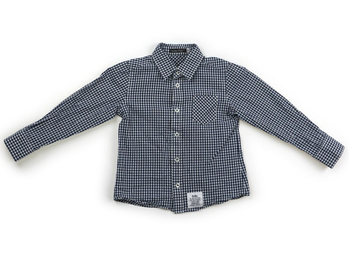 Rakuten - べべ BeBe シャツ・ブラウス 120 男の子 ブルー・ホワイト 子供服 ベビー服 キッズ アウトレット ユーズド 【中古】キッズ・ベビー・マタニティ