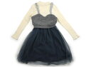 ブリーズ BREEZE 上下セット 130 女の子 ライトベージュ・グレー 子供服 ベビー服 キッズ アウトレット ユーズド 【中古】キッズ・ベビー・マタニティ