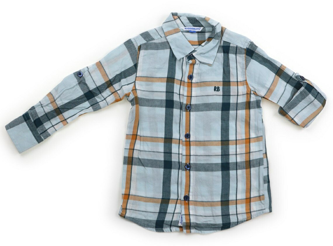 ラッフルバッツ Ruffle Butts シャツ・ブラウス 110 男の子 パステルブルー・ブルー・オレンジチェック 子供服 ベビー服 キッズ アウトレット ユーズド 【中古】キッズ・ベビー・マタニティ
