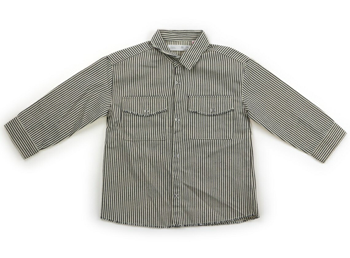 ザラ ZARA シャツ・ブラウス 110 女の子 ベージュ・ブラック・ストライプ 子供服 ベビー服 キッズ アウトレット ユーズド 【中古】キッズ・ベビー・マタニティ