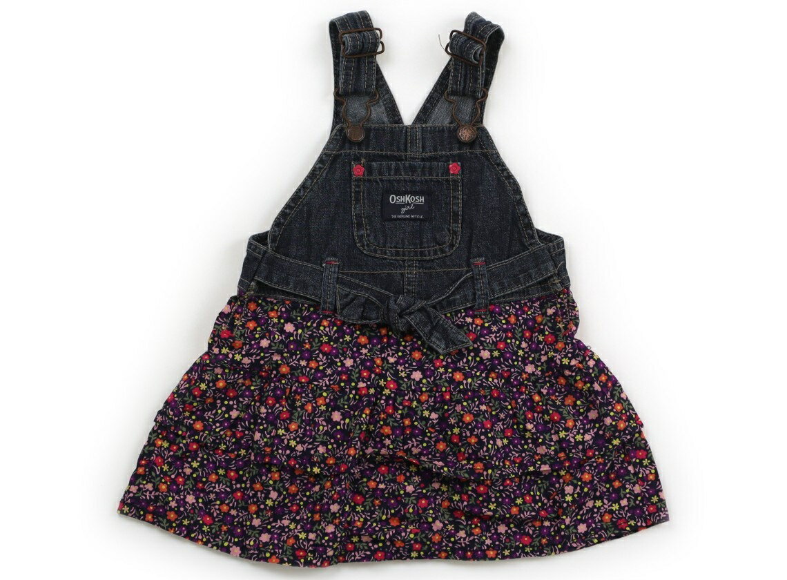 オシュコシュ OSHKOSH ジャンパースカート 80 女の子 ダークブルー・花柄 子供服 ベビー服 キッズ アウ..