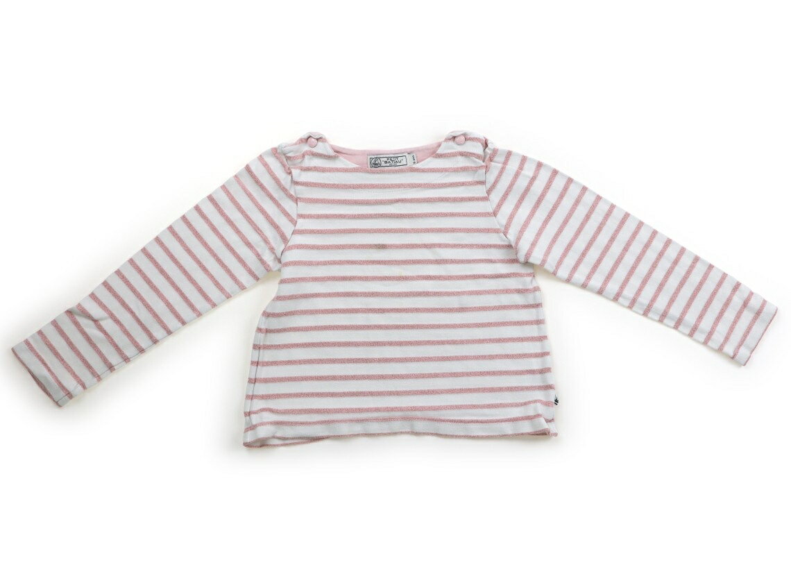 プチバトー PETIT BATEAU Tシャツ・カットソー 120 女の子 白、ピンクラメ、ボーダー 子供服 ベビー服 キッズ アウトレット ユーズド 【中古】キッズ・ベビー・マタニティ