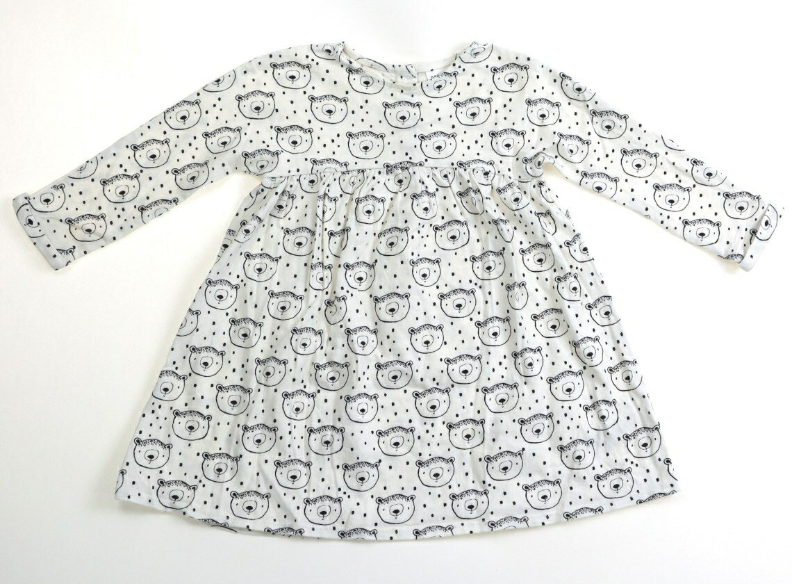ネクスト NEXT ワンピース 90 女の子 白、黒、くま 子供服 ベビー服 キッズ アウトレット ユーズド 【中古】キッズ・ベビー・マタニティ