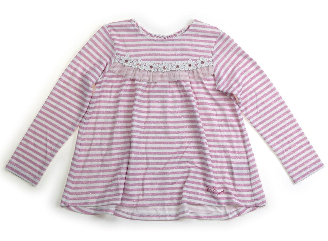 メゾピアノ mezzo piano チュニック 140 女の子 ピンク、白、ボーダー 子供服 ベビー服 キッズ アウトレット ユーズド 【中古】キッズ・ベビー・マタニティ