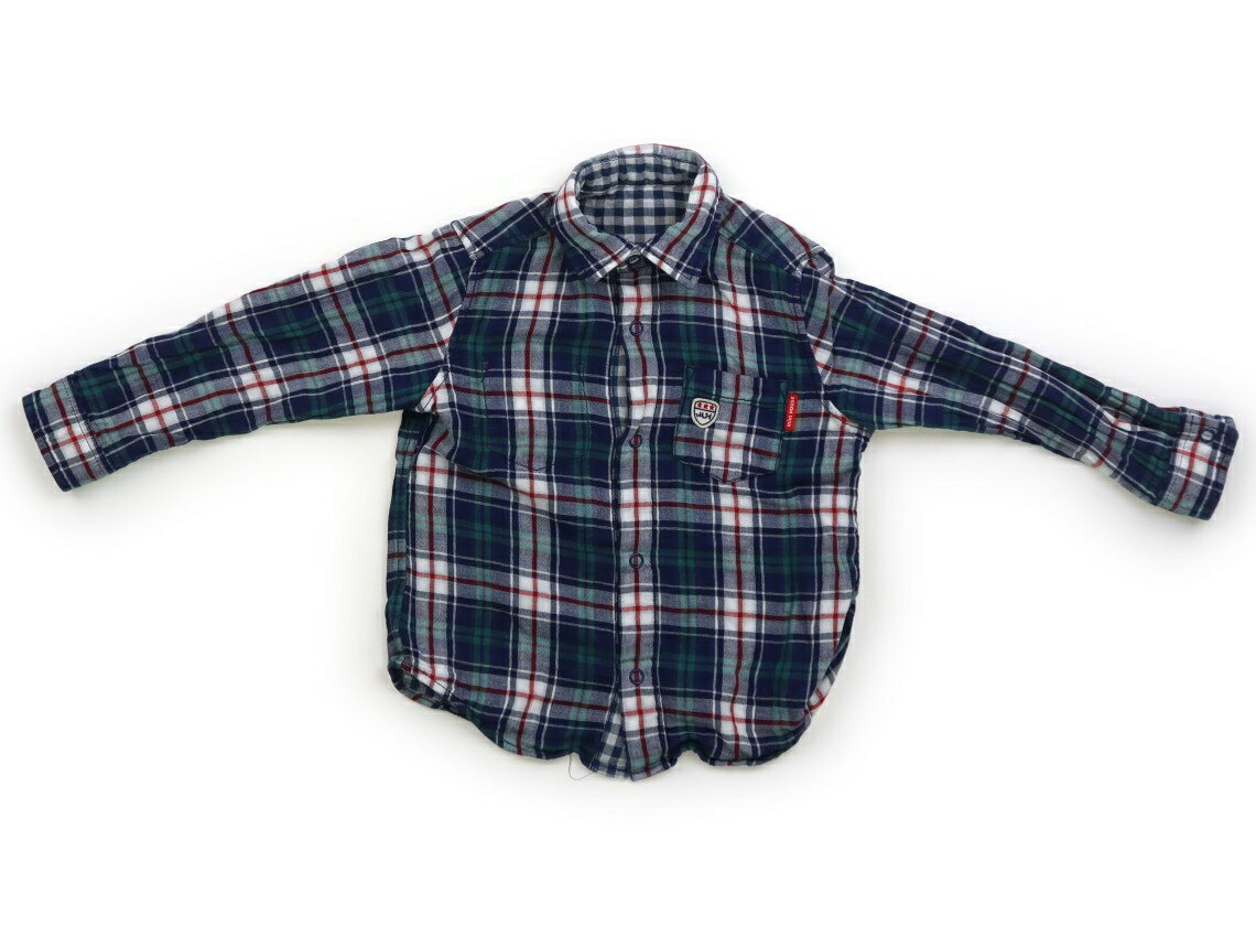 ミキハウス miki HOUSE シャツ・ブラウス 100 男の子 ネイビー、白、赤、グリーン、チェック 子供服 ベビー服 キッズ アウトレット ユーズド 【中古】キッズ・ベビー・マタニティ
