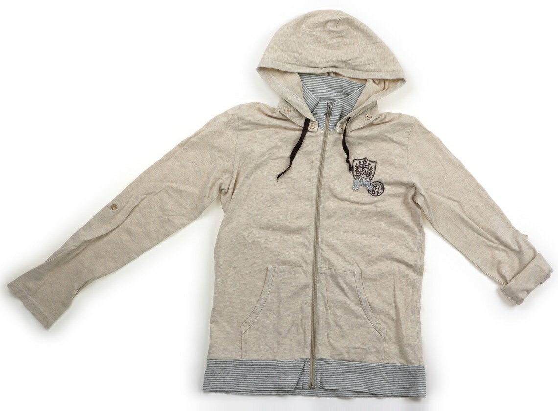 　ブランド 　pom ponette(ポンポネット) 　カテゴリー 　パーカー 　サイズ 　160サイズ 　色 　杢ベージュ・グレーボーダー 　状態 　★★★ 　記名 　なし 　ジャンル 　Girl 天竺コットン。フードの取り外しが可能です。ロールアップ用のタブ付きです。全体的に使用感がありますが、特に目立つ汚れはなくまだお使い頂けそうです。 ＊【状態】【サイズ】に関しての詳しい説明はこちら