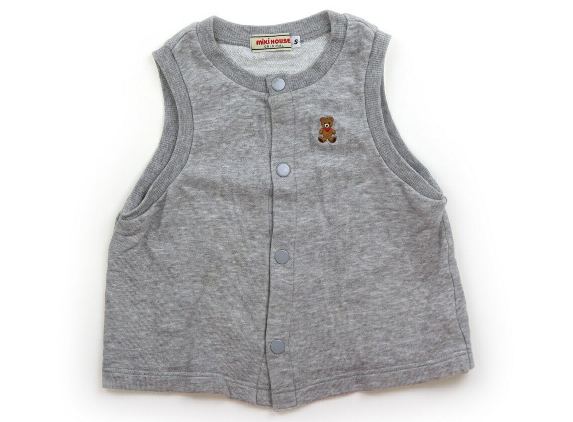 ミキハウス miki HOUSE ベスト 80 男の子 グレー 子供服 ベビー服 キッズ アウトレット ユーズド 【中..