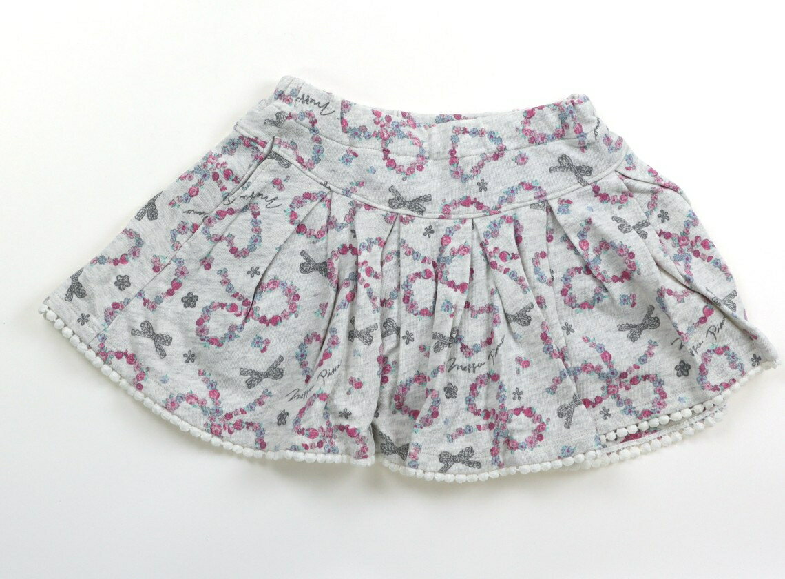 メゾピアノ mezzo piano スカート 120 女の子 オートミールグレー・ピンク・花柄 子供服 ベビー服 キッ..