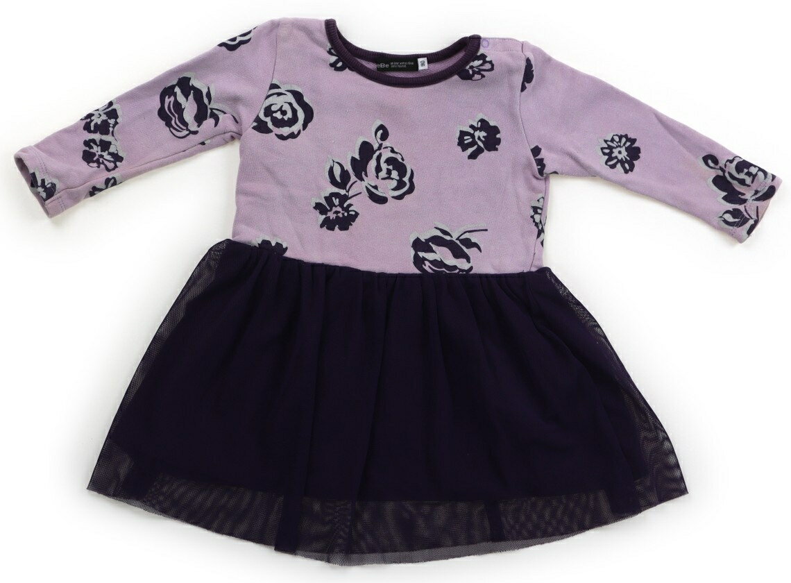べべ BeBe ワンピース 90 女の子 ラベンダー×パープル花柄 子供服 ベビー服 キッズ アウトレット ユーズド 【中古】キッズ・ベビー・マタニティ