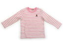 ミキハウス miki HOUSE Tシャツ・カットソー 100 女の子 白ピンクボーダー 子供服 ベビー服 キッズ アウトレット ユーズド 【中古】キッズ・ベビー・マタニティ