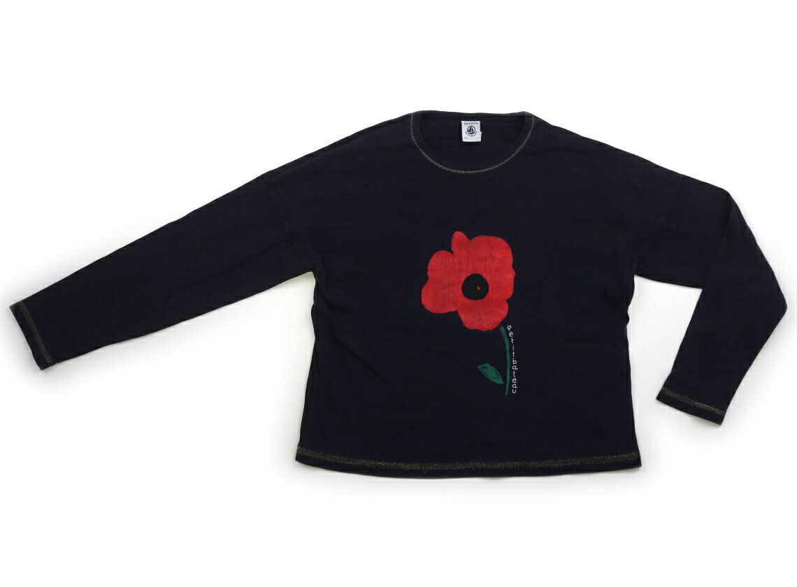 プチバトー PETIT BATEAU Tシャツ・カットソー 140 女の子 ネイビー・花柄 子供服 ベビー服 キッズ アウトレット ユーズド 【中古】キッズ・ベビー・マタニティ
