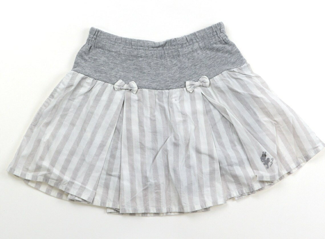 ニットプランナー（KP） Knit Planner(KP) スカート 110 女の子 グレー、白、ストライプ、リボン 子供..