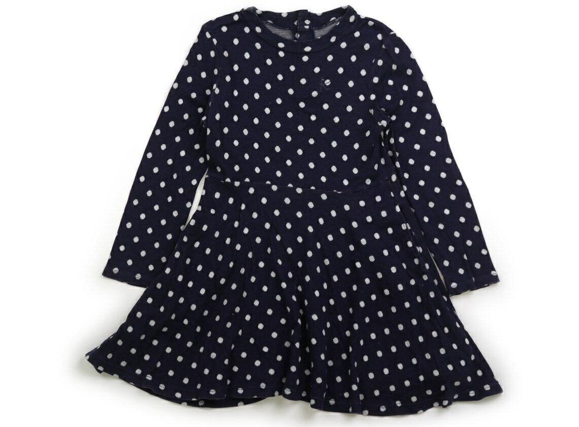 組曲 Kumikyoku ワンピース 140 女の子 ドット柄ネイビーホワイト 子供服 ベビー服 キッズ アウトレット ユーズド 【中古】キッズ・ベビー・マタニティ