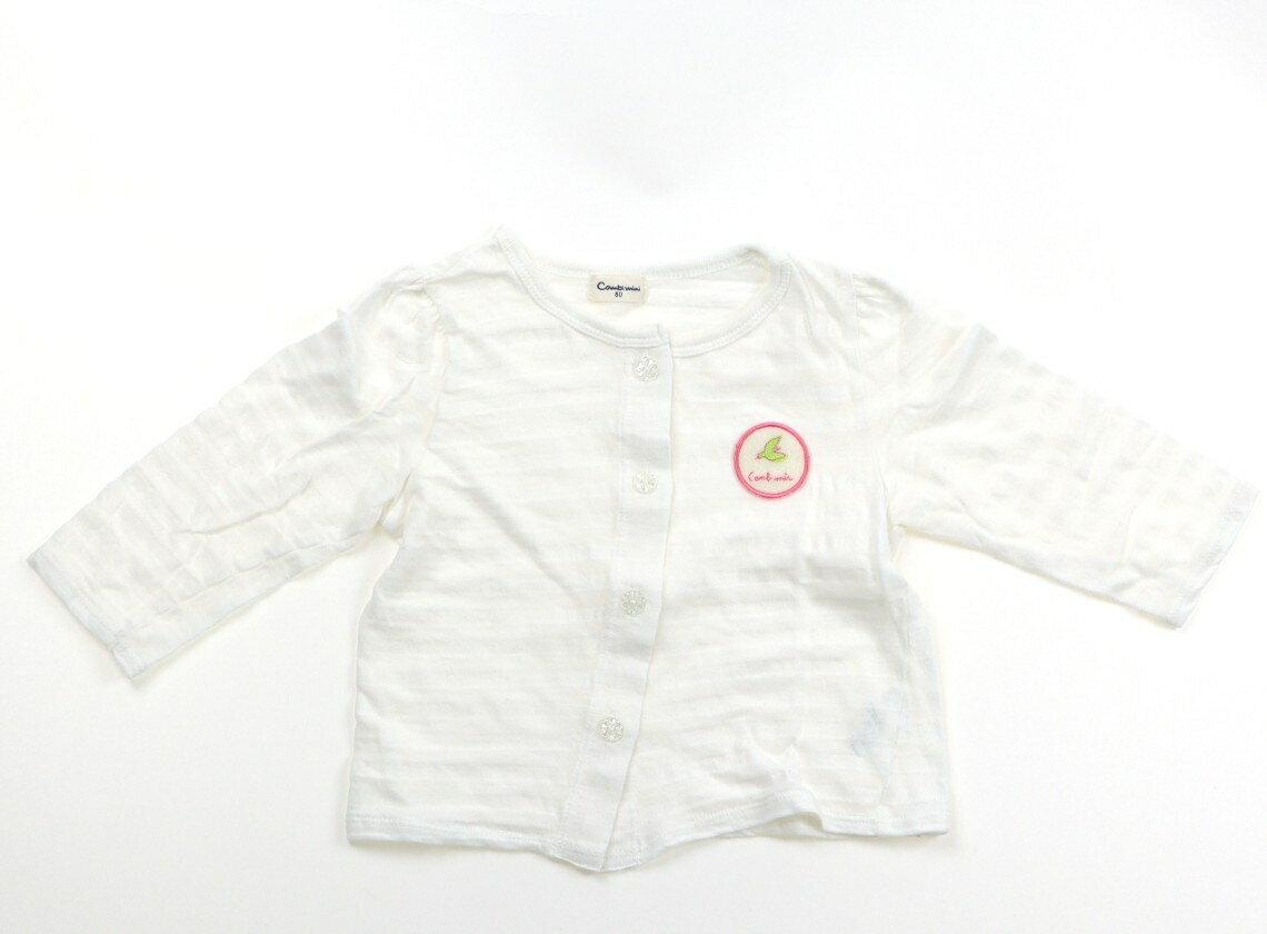　ブランド 　Combimini(コンビミニ) 　カテゴリー 　カーディガン 　サイズ 　80サイズ 　色 　白 　状態 　★★★ 　記名 　なし 　ジャンル 　Girl シャドーボーダーカットソー。全体的に使用感がありますが目立った汚れはありません。 ＊【状態】【サイズ】に関しての詳しい説明はこちら