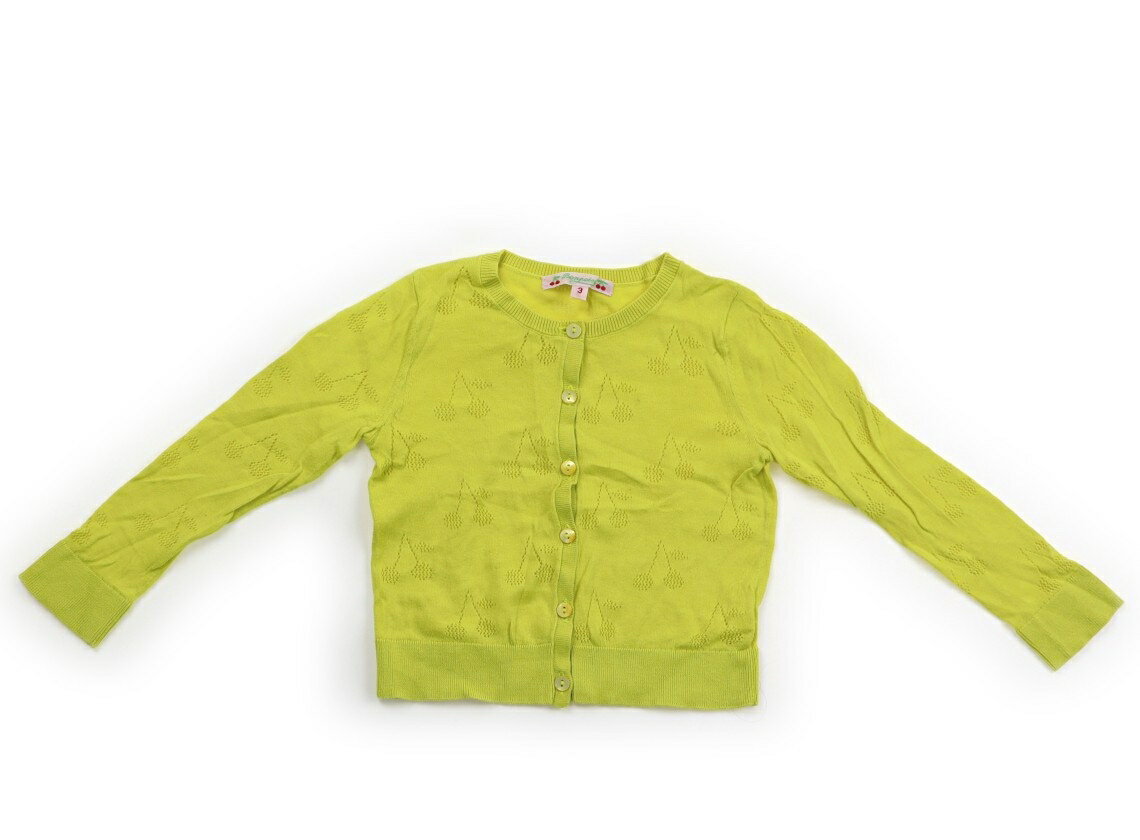ボンポワン bonpoint カーディガン 90 女の子 イエロー・サクランボ柄 子供服 ベビー服 キッズ アウトレット ユーズド 【中古】キッズ・ベビー・マタニティ