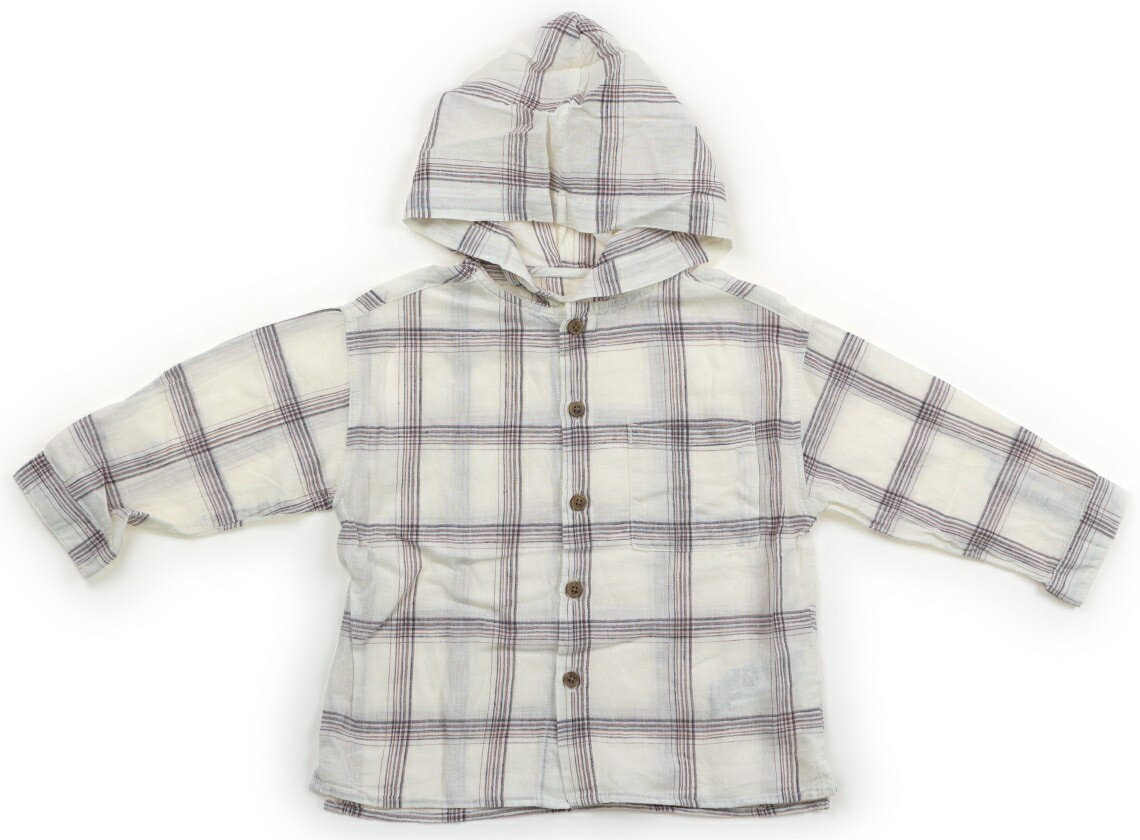 ザラ ZARA シャツ・ブラウス 80 男の子 オフホワイト、チェック柄 子供服 ベビー服 キッズ アウトレッ..