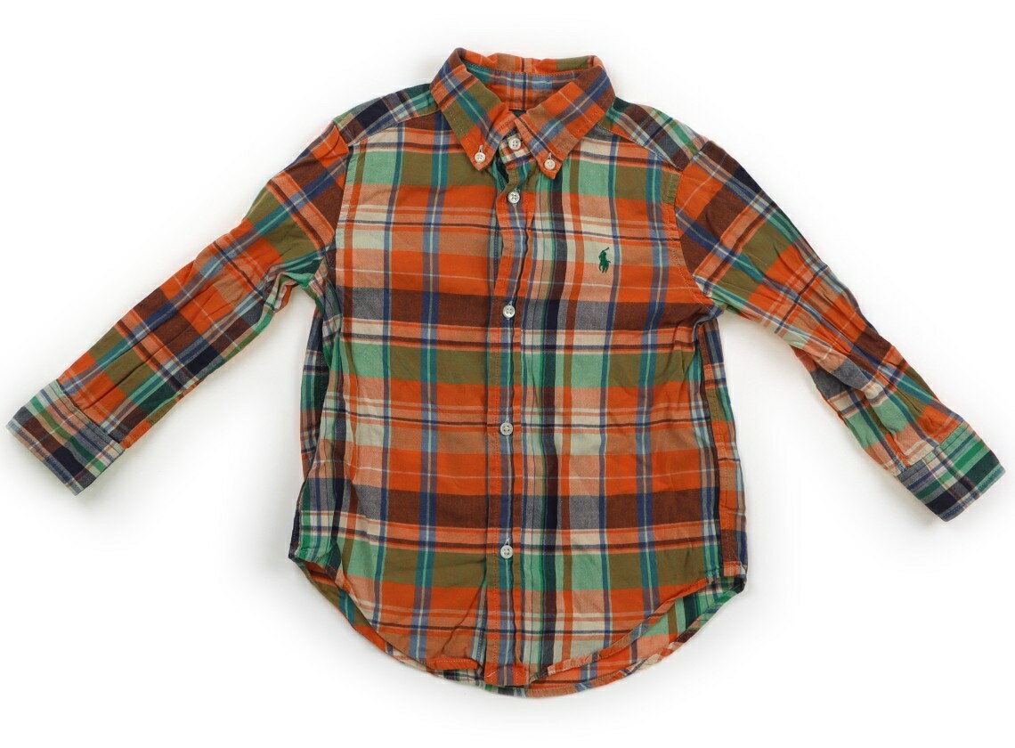 ラルフローレン Ralph Lauren シャツ・ブラウス 90 男の子 オレンジ、グリーン、チェック 子供服 ベビー服 キッズ アウトレット ユーズド 【中古】キッズ・ベビー・マタニティ