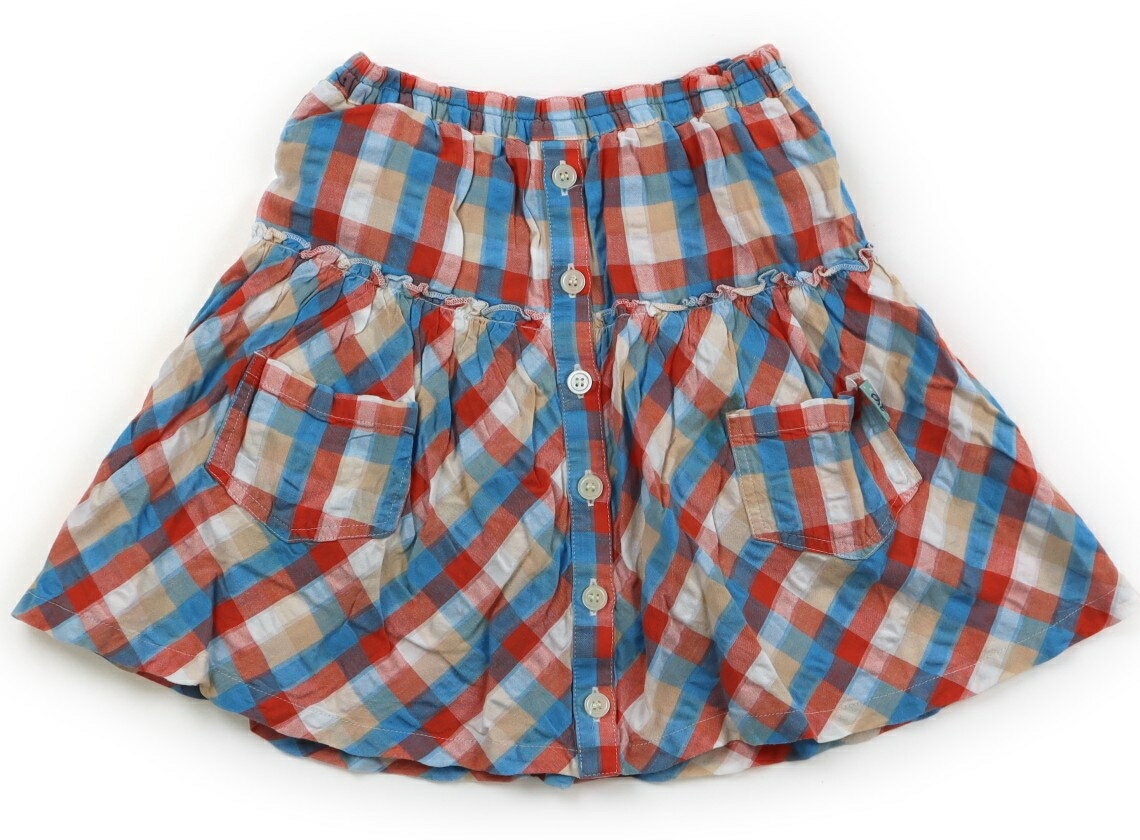 ニットプランナー（KP） Knit Planner(KP) スカート 130 女の子 白、朱色、ブルー、ベージュ、チェック 子供服 ベビー服 キッズ アウトレット ユーズド 【中古】キッズ・ベビー・マタニティ