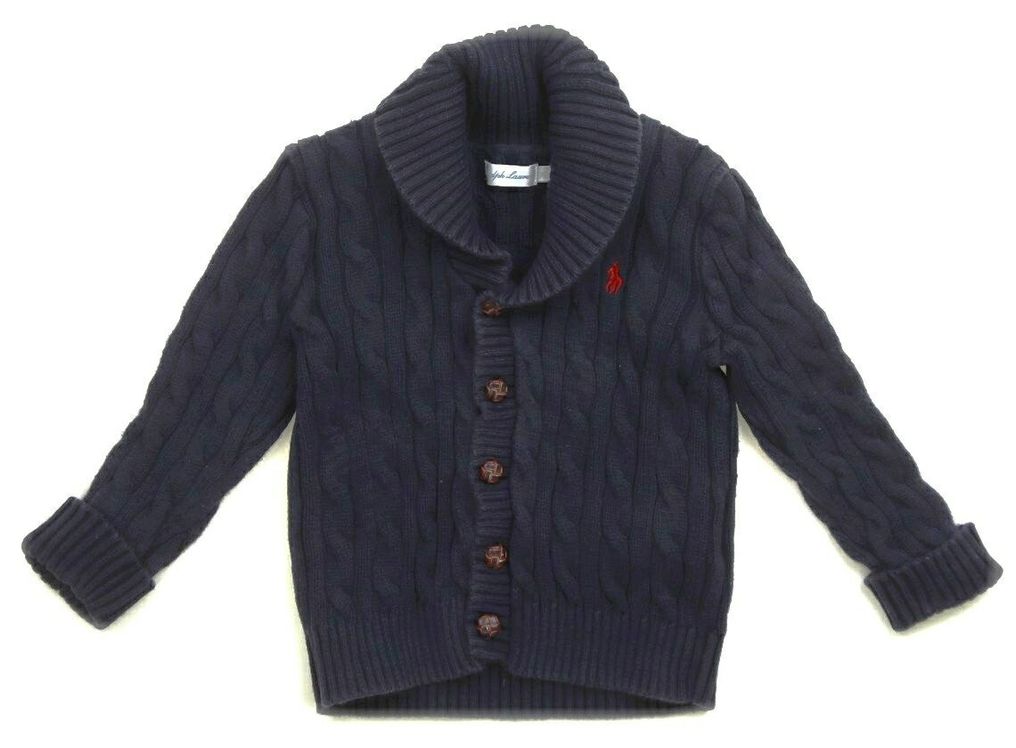 　ブランド 　Ralph Lauren(ラルフローレン) 　カテゴリー 　カーディガン 　サイズ 　90サイズ 　色 　ネイビー 　状態 　★★ 　記名 　なし 　ジャンル 　Boy 24Mサイズ表記。綿ニット地。色褪せが目立ちます。少し毛玉あり。 ＊【状態】【サイズ】に関しての詳しい説明はこちら