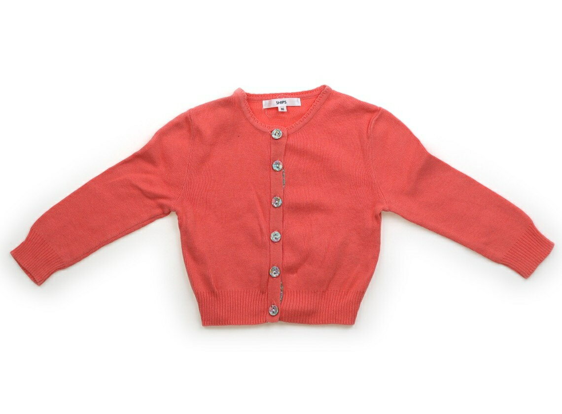 シップス SHIPS カーディガン 80 女の子 コーラルピンク・花柄 子供服 ベビー服 キッズ アウトレット ユーズド 【中古】キッズ・ベビー・マタニティ
