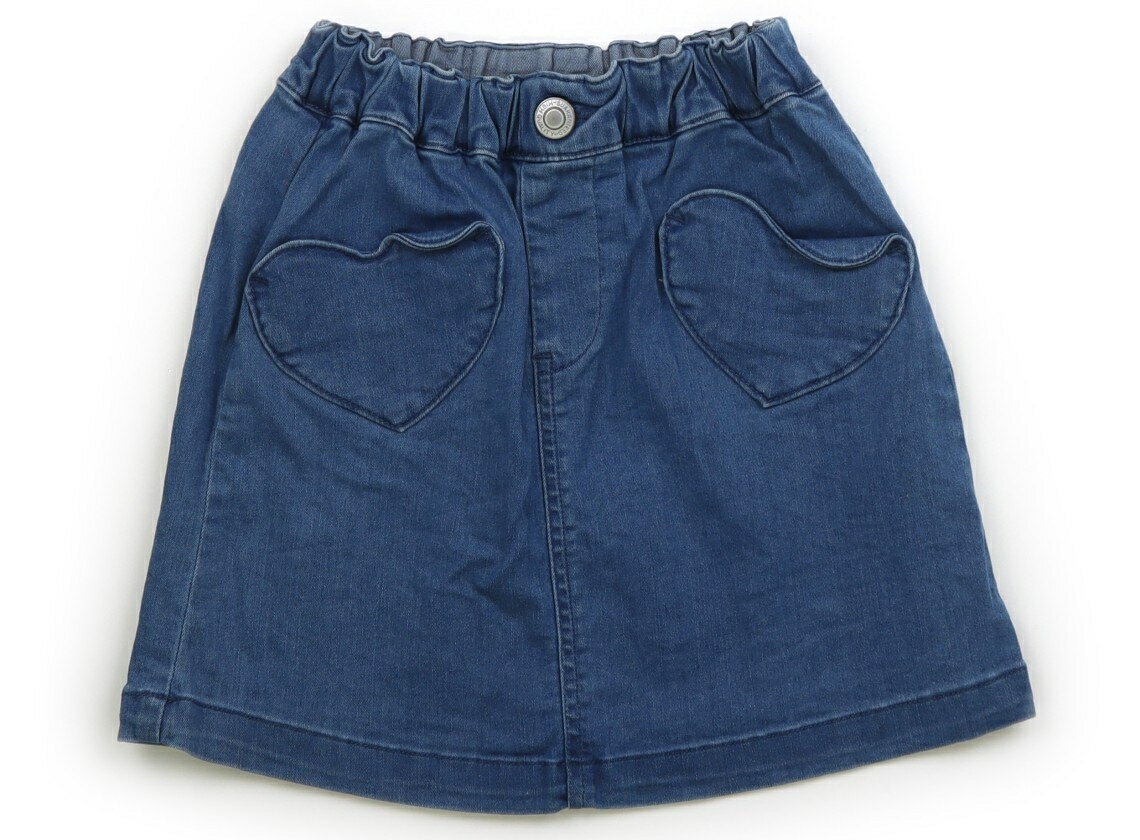 アプレレクール apres les cours スカート 100 女の子 ウォッシュブルー、ハートポケット 子供服 ベビ..