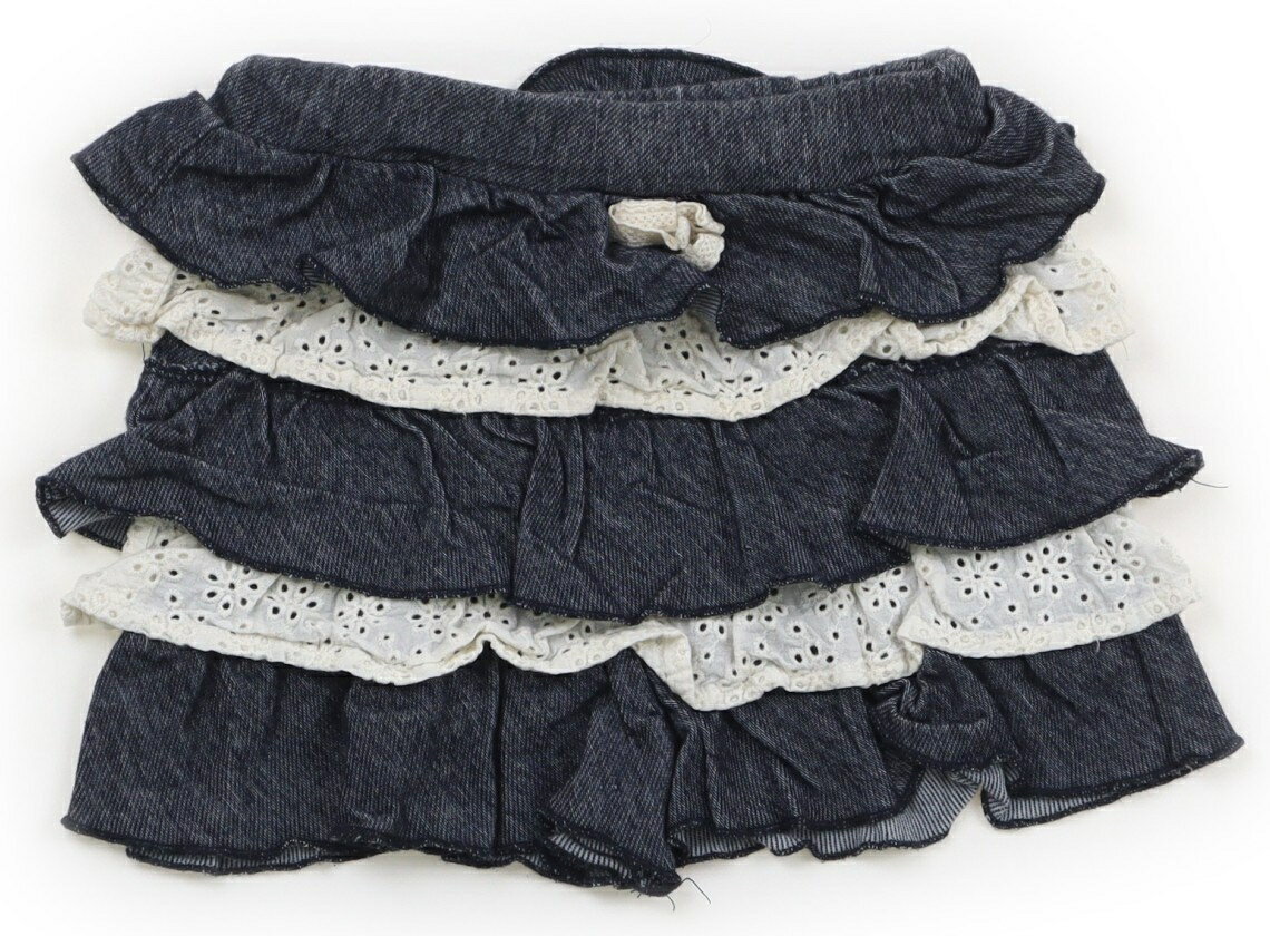 ハッカ HAKKA キュロット 100 女の子 インディゴブルー、オフホワイト 子供服 ベビー服 キッズ アウト..