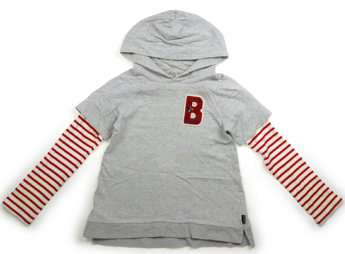ダブルB Double B パーカー 150 女の子 杢グレー×カラフルMIX・レッドボーダー 子供服 ベビー服 キッズ アウトレット ユーズド 【中古】キッズ・ベビー・マタニティ(4)