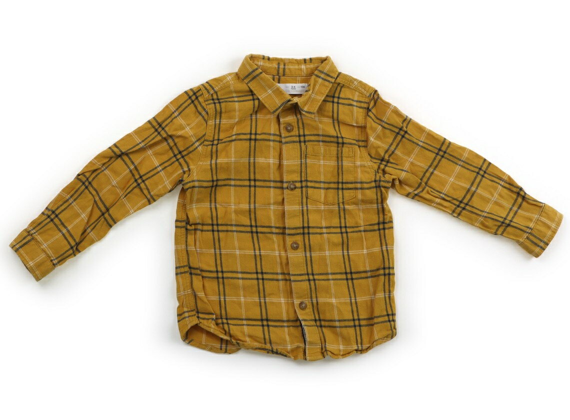 ザラ ZARA シャツ・ブラウス 100 男の子 イエロー・チェック 子供服 ベビー服 キッズ アウトレット ユーズド キッズ・ベビー・マタニティ