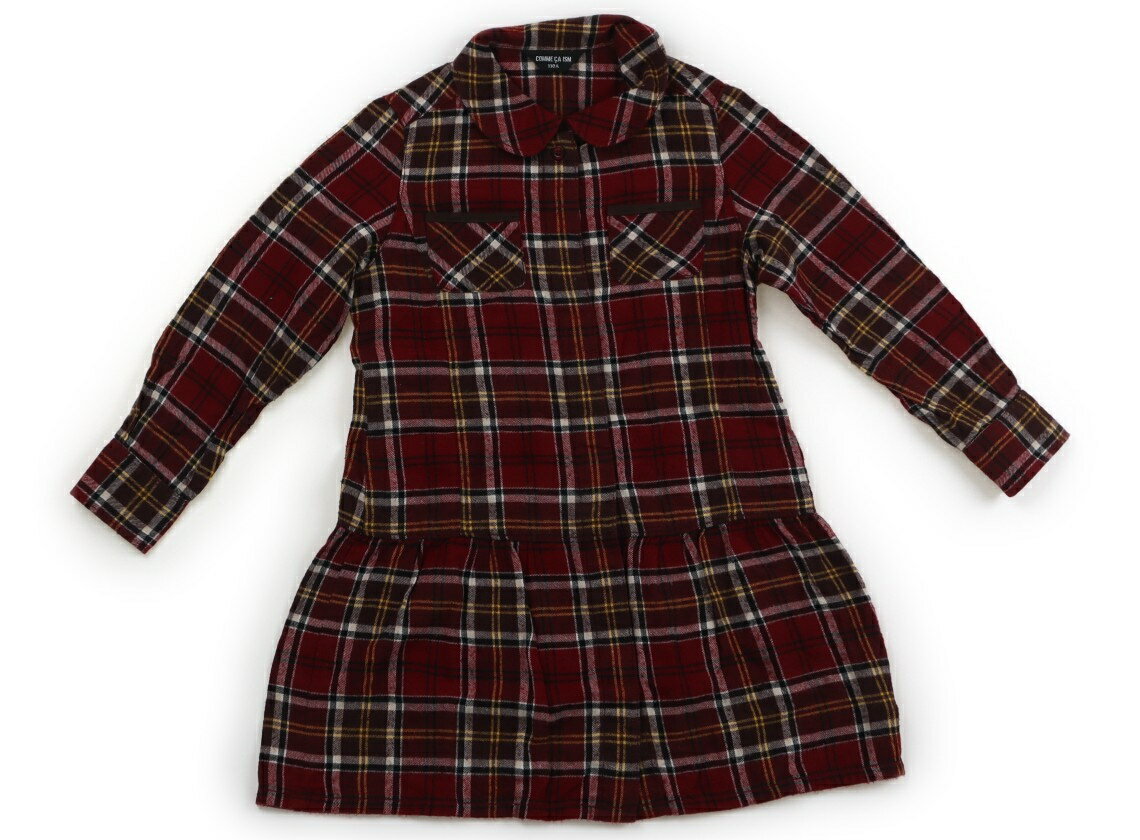 コムサイズム COMME CA ISM ワンピース 110 女の子 赤・ブラウン・チェック 子供服 ベビー服 キッズ アウトレット ユーズド 【中古】キッズ・ベビー・マタニティ