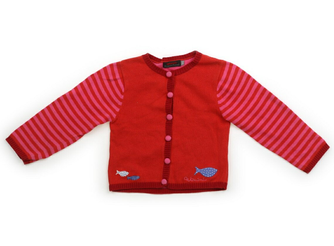 　ブランド 　CATIMINI(キャティミニ) 　カテゴリー 　カーディガン 　サイズ 　80サイズ 　色 　赤、ピンク、ボーダー 　状態 　★★ 　記名 　なし 　ジャンル 　Girl 実際のサイズ表記は86cmです。薄手のコットンニット生地。全体に毛羽立ち、背中に白っぽい汚れ、胸と袖にシミ汚れが見受けられます。普段使いにいかがでしょうか。 ＊【状態】【サイズ】に関しての詳しい説明はこちら