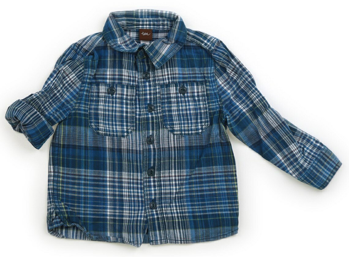 ティー Tea/Tea Collction シャツ・ブラウス 90 男の子 ターコイズブルー系チェック 子供服 ベビー服 キッズ アウトレット ユーズド 【中古】キッズ・ベビー・マタニティ