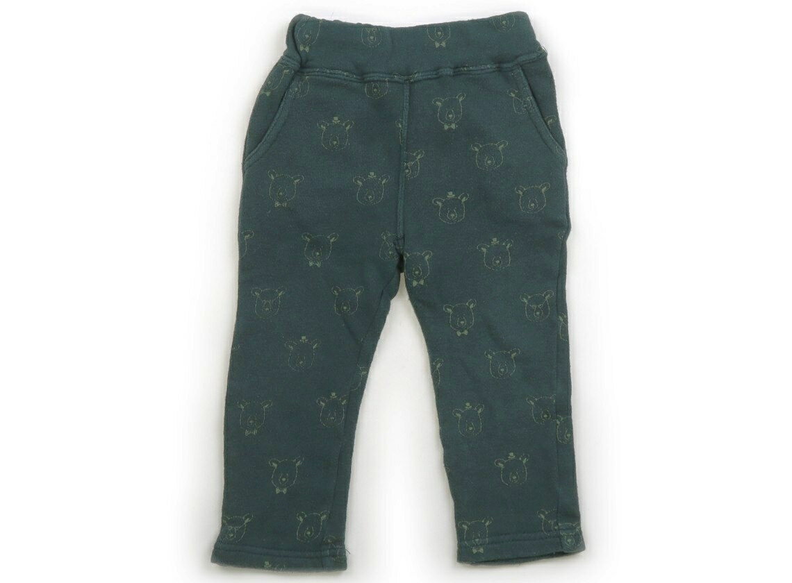 プティマイン petit main スウェットパンツ 80 男の子 グリーン、くま 子供服 ベビー服 キッズ アウト..