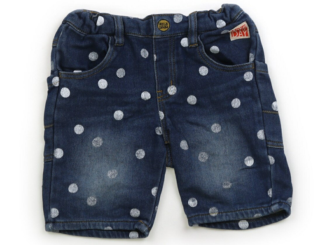 ブリーズ BREEZE ハーフパンツ 100 男の子 青デニム、白ドット 子供服 ベビー服 キッズ アウトレット ユーズド 【中古】キッズ・ベビー・マタニティ