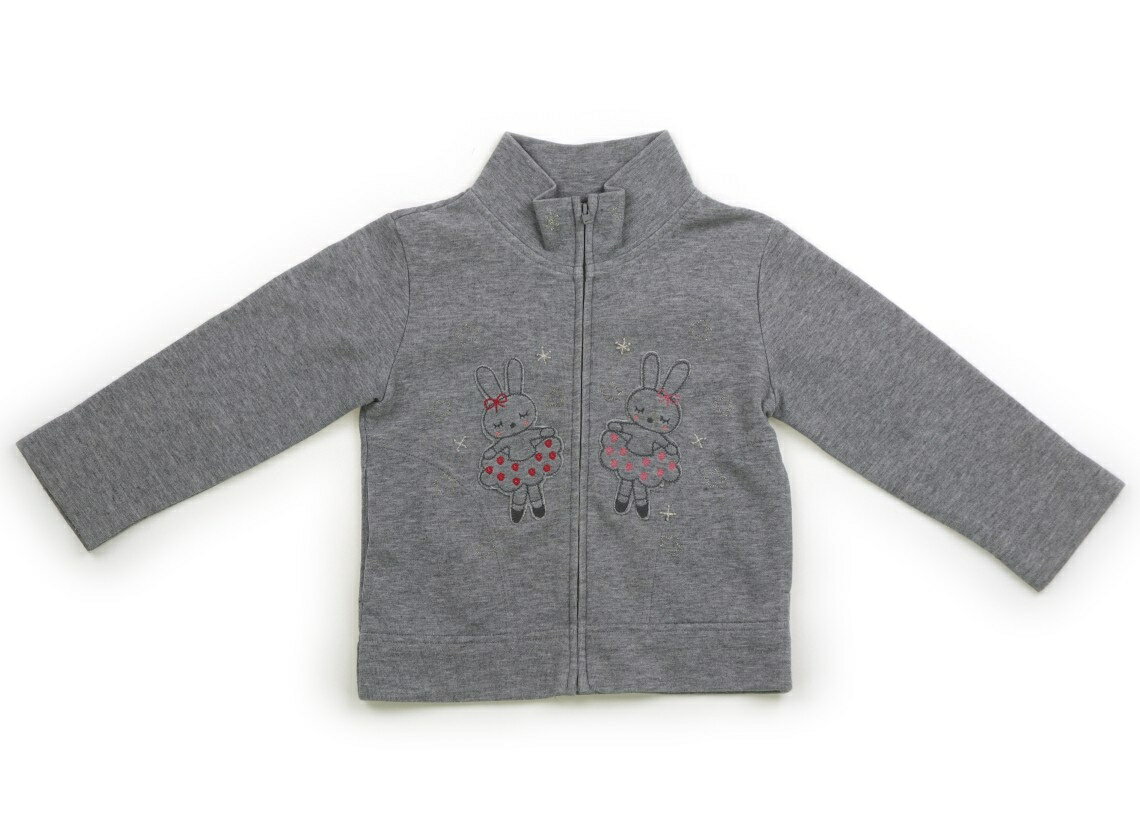 ニットプランナー（KP） Knit Planner(KP) ジップアップトレーナー 100 女の子 グレー、ウサギ柄 子供服 ベビー服 キッズ アウトレット ユーズド 【中古】キッズ・ベビー・マタニティ