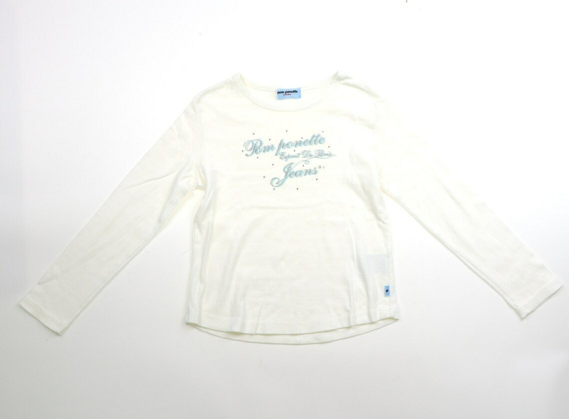 Rakuten - ポンポネット pom ponette Tシャツ・カットソー 130 女の子 白・水色シルバー 子供服 ベビー服 キッズ アウトレット ユーズド 【中古】キッズ・ベビー・マタニティ