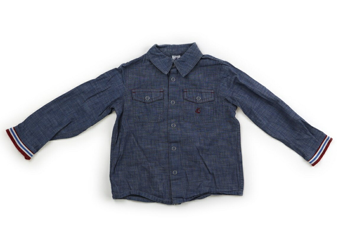 プチバトー PETIT BATEAU シャツ・ブラウス 100 男の子 ブルー 子供服 ベビー服 キッズ アウトレット ユーズド 【中古】キッズ・ベビー・マタニティ