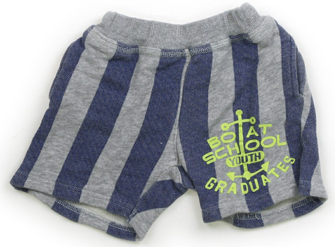 ブリーズ BREEZE ショートパンツ 90 男の子 グレー、ブルーストライプ、黄色の英文字 子供服 ベビー服 ..