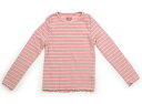 ネクスト NEXT Tシャツ・カットソー 110 女の子 パステルピンク・ホワイトボーダー 子供服 ベビー服 キッズ アウトレット ユーズド 【中古】キッズ・ベ...