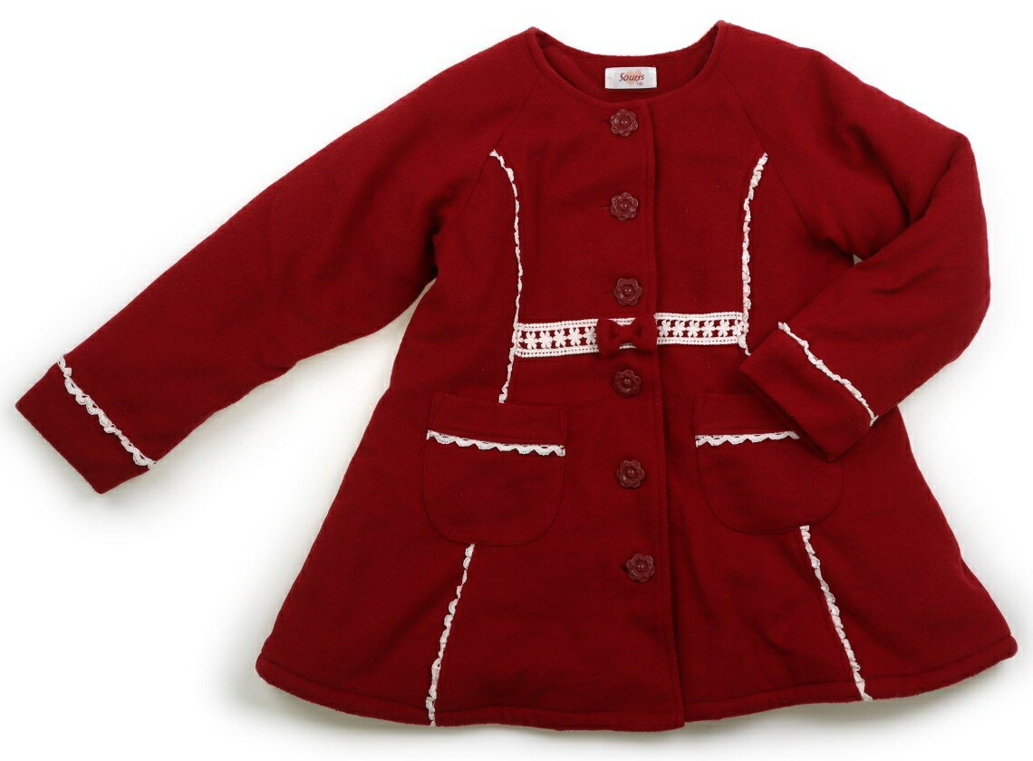 スーリー Souris コート・ジャンパー 130 女の子 レッド 子供服 ベビー服 キッズ アウトレット ユーズド 【中古】キッズ・ベビー・マタニティ