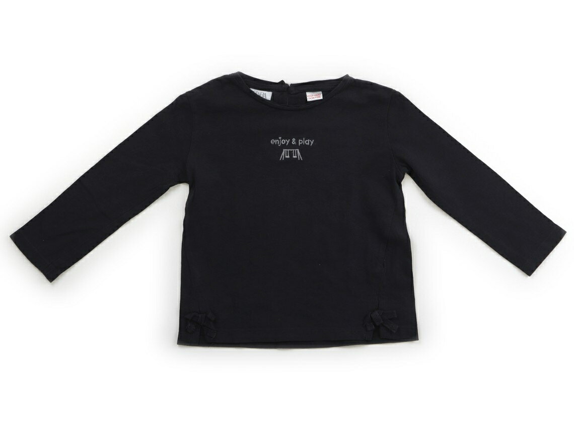 ザラ ZARA Tシャツ・カットソー 95 女の子 ダークグレー、ブランコ、リボン 子供服 ベビー服 キッズ ア..